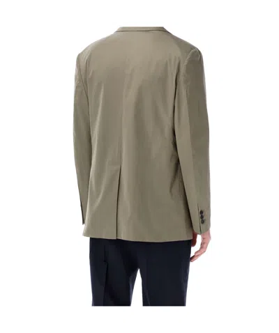 Prada Button Poplin Blazer In Green