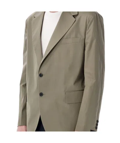 Prada Button Poplin Blazer In Green