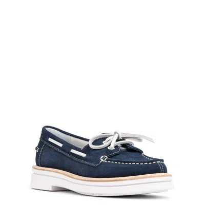 Donald Pliner Harlie02 Suede Lug Bottom Boat Shoe In Blue