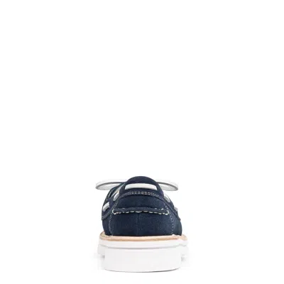 Donald Pliner Harlie02 Suede Lug Bottom Boat Shoe In Blue