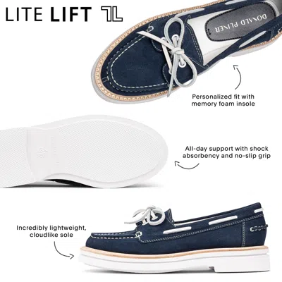 Donald Pliner Harlie02 Suede Lug Bottom Boat Shoe In Blue