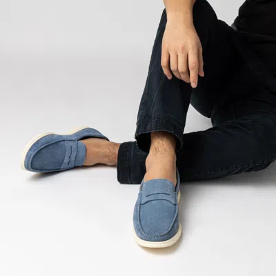 Donald Pliner Clive Moc Toe Penny Loafers In Blue