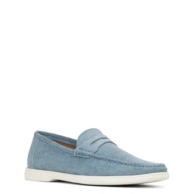 Donald Pliner Clive Moc Toe Penny Loafers In Blue