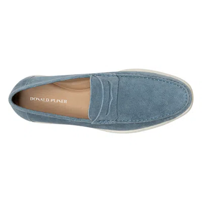 Donald Pliner Clive Moc Toe Penny Loafers In Blue