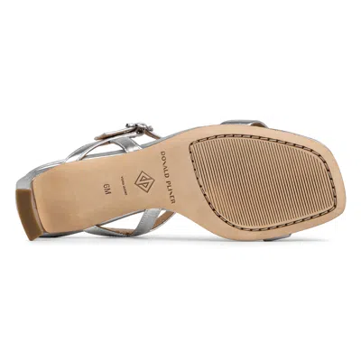 Donald Pliner Block Heel Sandal In Metallic