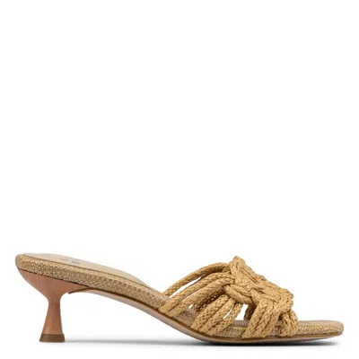 Donald Pliner Raffia Kitten Heel Slide Sandal In Brown
