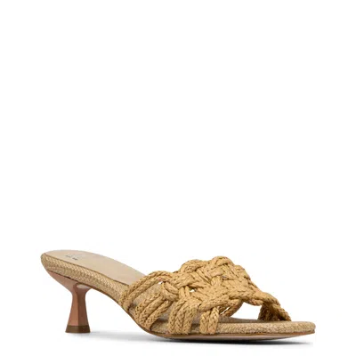 Donald Pliner Raffia Kitten Heel Slide Sandal In Brown