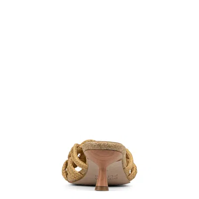 Donald Pliner Raffia Kitten Heel Slide Sandal In Brown