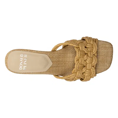 Donald Pliner Raffia Kitten Heel Slide Sandal In Brown