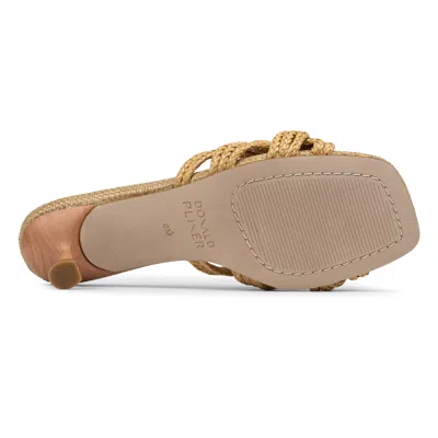 Donald Pliner Raffia Kitten Heel Slide Sandal In Brown