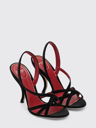 Valentino Garavani Women Black Velvet Slingback Heels, 4.5 Luxury Pumps & Heels For Women Darveys