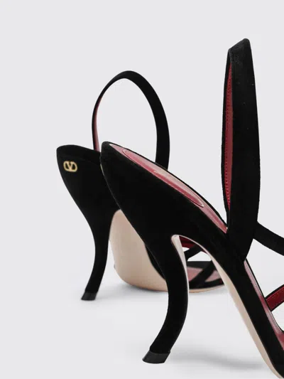 Valentino Garavani Women Black Velvet Slingback Heels, 4.5 Luxury Pumps & Heels For Women Darveys