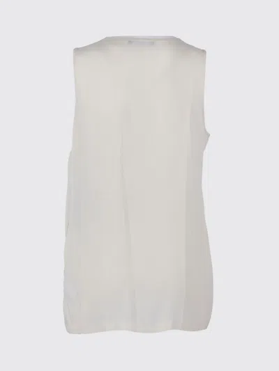 Fabiana Filippi Enver Satin Front Back Top With Filo Diamante Detail In White