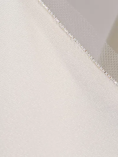 Fabiana Filippi Enver Satin Front Back Top With Filo Diamante Detail In White