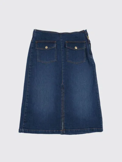 Chloé Denim Midi Skirt In Blue