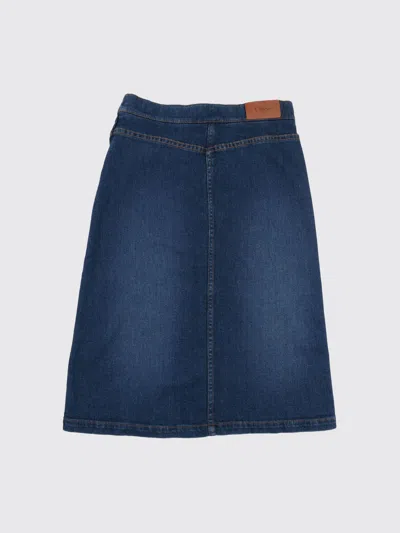 Chloé Denim Midi Skirt In Blue