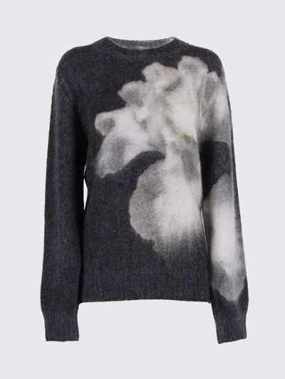 Alberta Ferretti Abstract Floral Pattern Knit Sweater In Multi