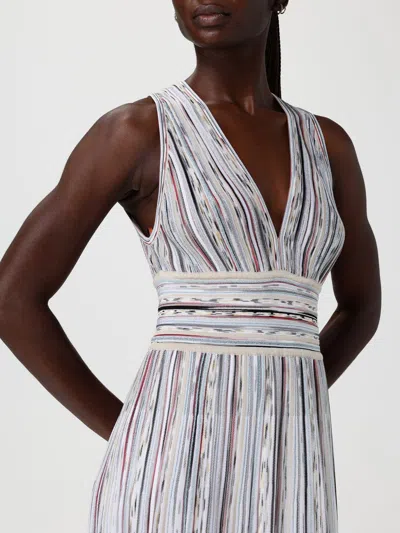 Missoni Striped Knit Midi Dress Empire Waist In Multi
