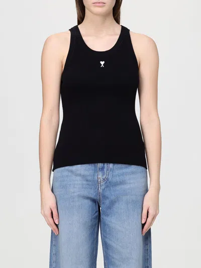 Ami Alexandre Mattiussi Ami Paris Women Ami De Couer Cotton Tank Top In Black