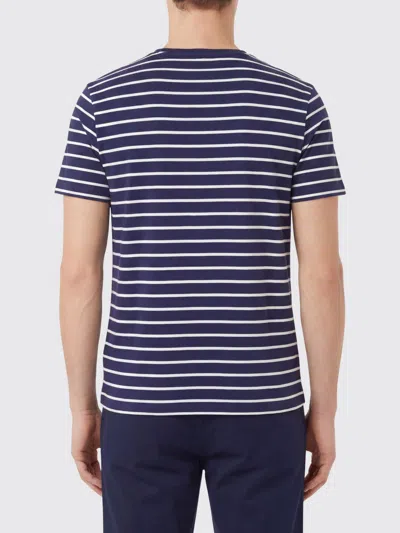 Polo Ralph Lauren Cotton Stripe Polo Pony Slim T-shirt In Blue