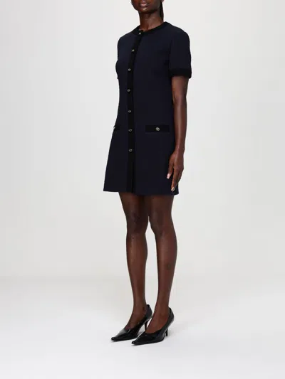 Gucci Buttoned Mini Dress In Blue