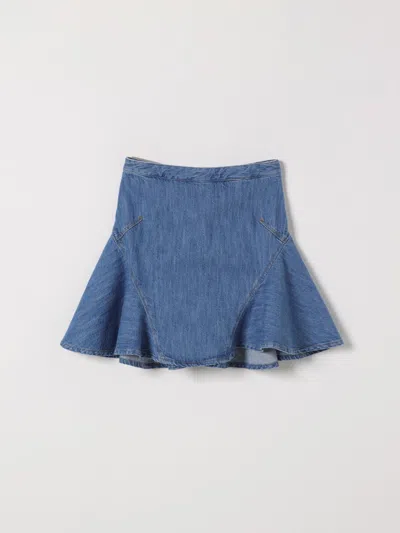 Givenchy Flared Zip Skirt In Blue