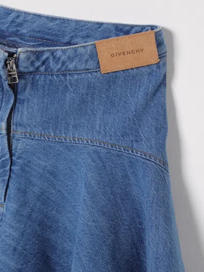 Givenchy Flared Zip Skirt In Blue