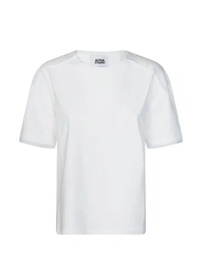 Alpha Studio Insert Boxy T-shirt In Multi