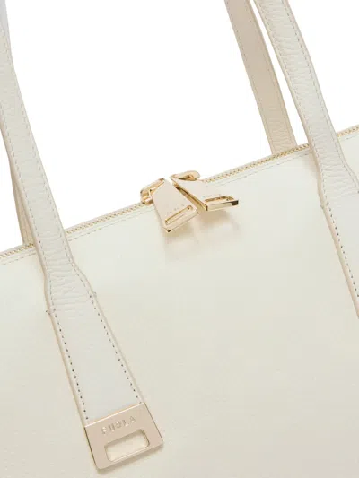 Furla Olivia Borsa Shopping L Panna Bianco Pelle Di Vitello Granata Donna In White