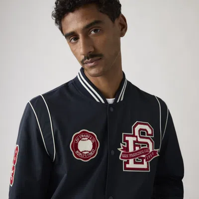 Levi's Varsity Patch Bomber Jacket In Blue
