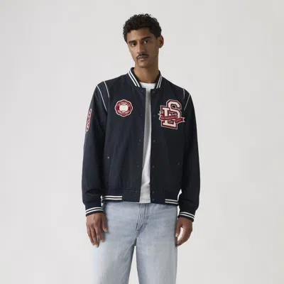 Levi's Varsity Patch Bomber Jacket In Blue
