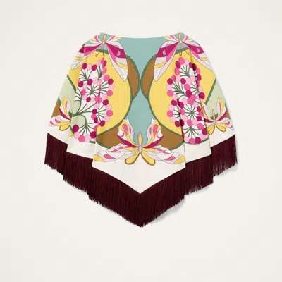 La Doublej Reversible Mini Poncho Top In Multi