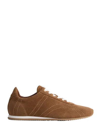 Totême Flex Suede Sneakers Copper In Brown