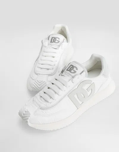 Dolce & Gabbana Dg Cushion White Low Top Sneakers In Mixed Materials Woman In Multi