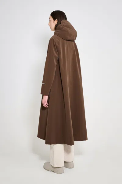 Stutterheim Mosebacke Long Patch Raincoat In Brown