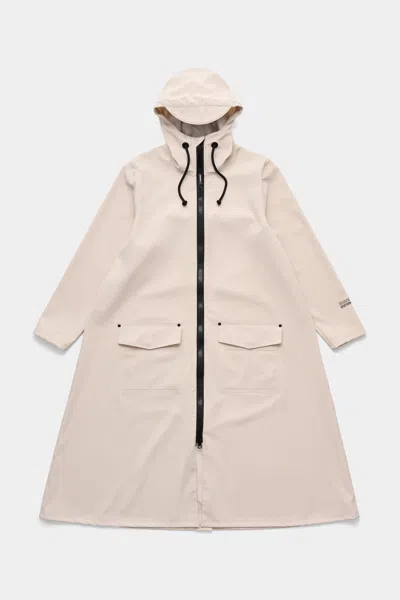 Stutterheim Mosebacke Long Patch Raincoat Light Sand In Neutral