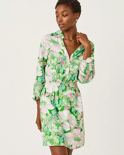 Lilly Pulitzer Abralynn Linen Shirtdress In Green