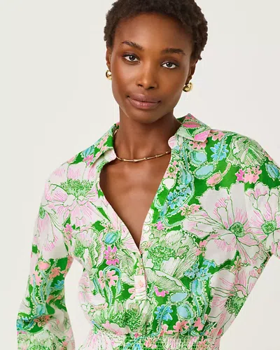 Lilly Pulitzer Abralynn Linen Shirtdress In Green