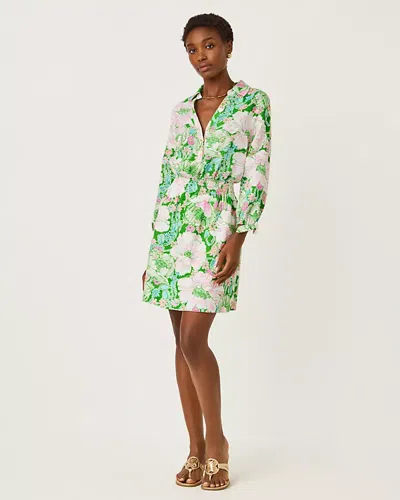 Lilly Pulitzer Abralynn Linen Shirtdress In Green