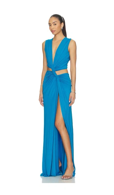 Sid Neigum Triple Loop Knit Dress In Blue