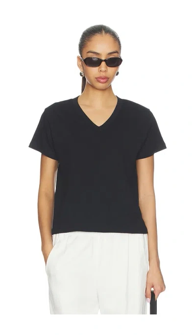 Leset Margo V Neck Tee In Black