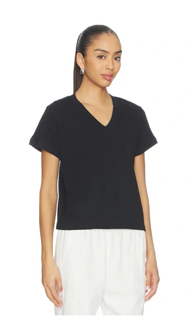 Leset Margo V Neck Tee In Black
