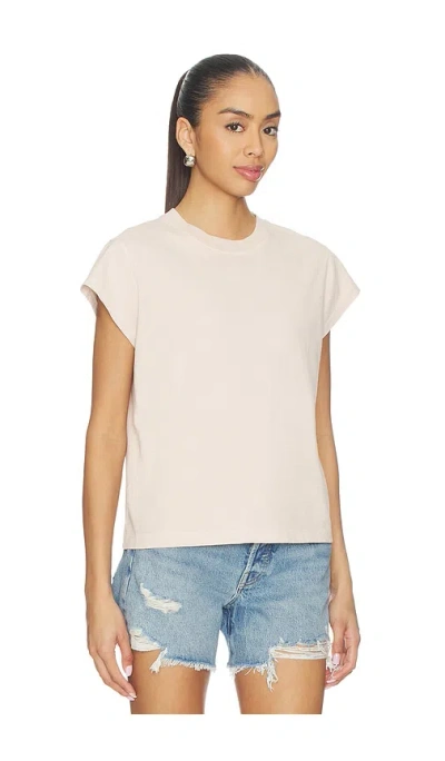 Agolde Bryce Long-line Tee In Bone In Pink