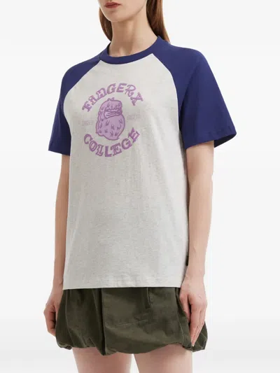 Fingercroxx Front-graphic T-shirt In Gray