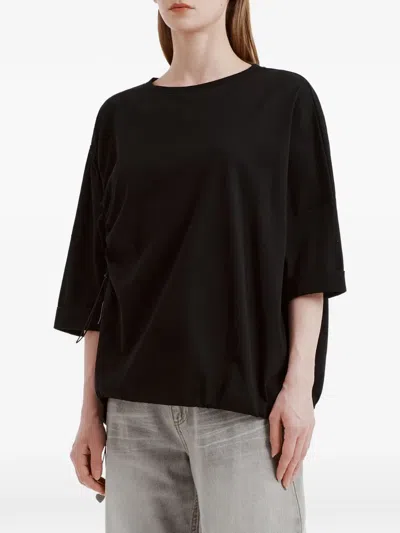 Izzue Gathered T-shirt In Black