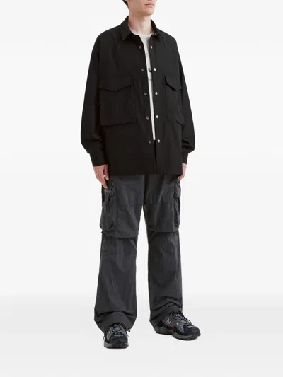 Izzue Tie-details Patch-pocket Jacket In Black