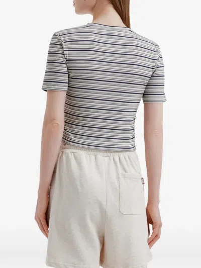 Fingercroxx Striped-pattern T-shirt In Gray
