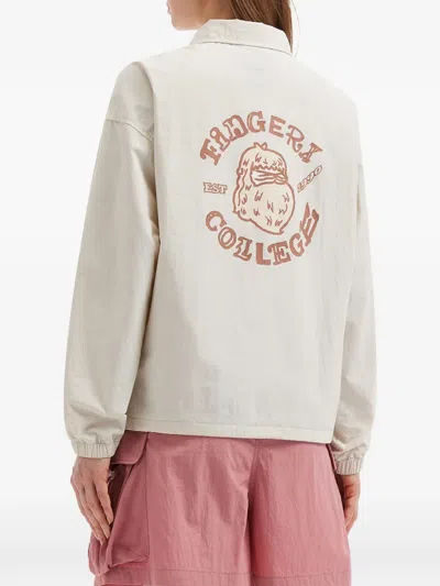 Fingercroxx Graphic Drawstring Jacket In Neutral