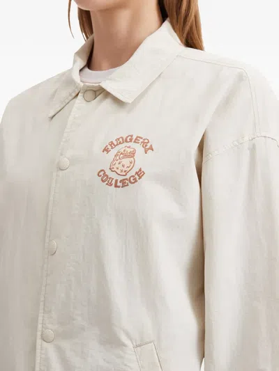 Fingercroxx Graphic Drawstring Jacket In Neutral