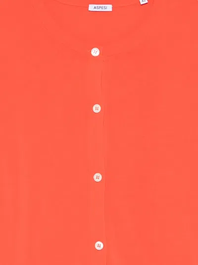 Aspesi Buttoned Cardigan In Orange